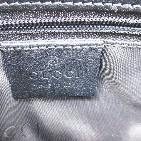 Gucci 002 Tote Silver Metal Handle Black