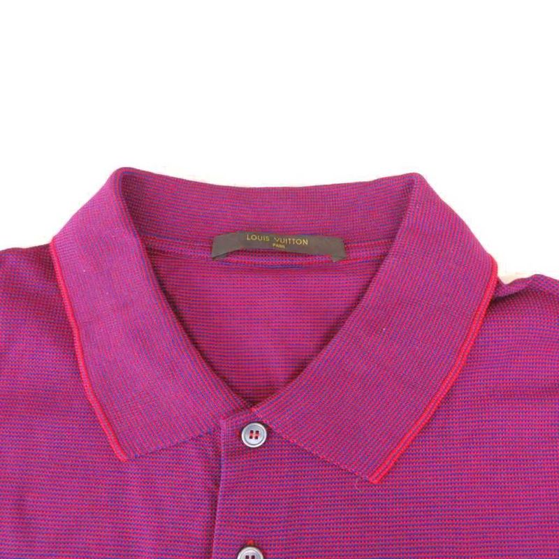 Louis Vuitton Polo Shirt Monogram Embroidery Short Sleeve XL Red Purple