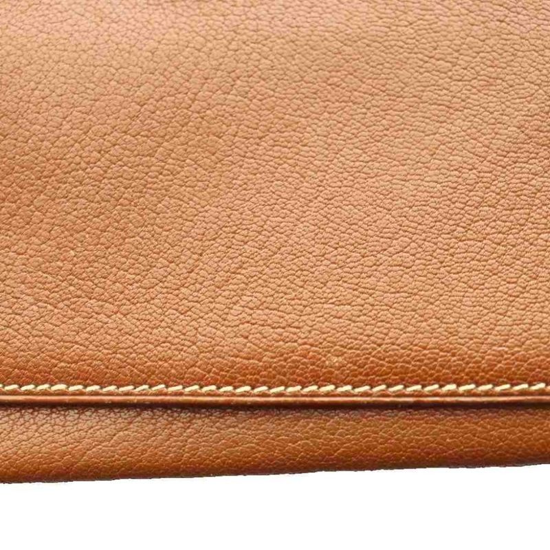 Hermes Leather Book Cover with Button Brown SS OS