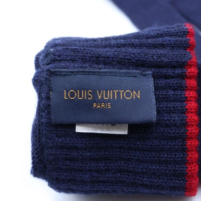 Louis Vuitton Monogram Stripes Glove Navy Wool Gloves