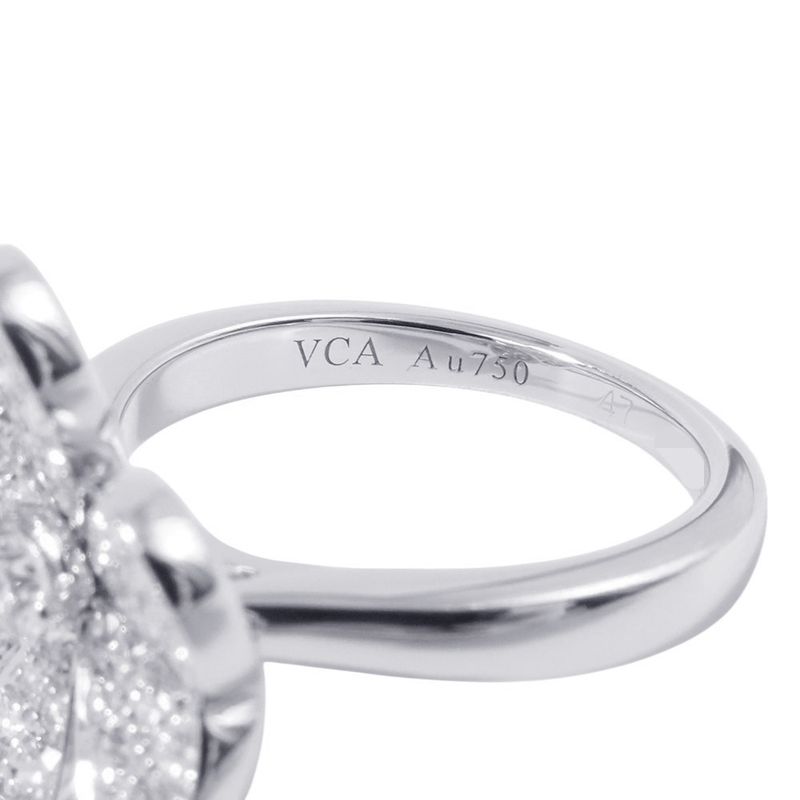 Van Cleef & Arpels Ring Frivole Flower Diamond Total 18K White Def