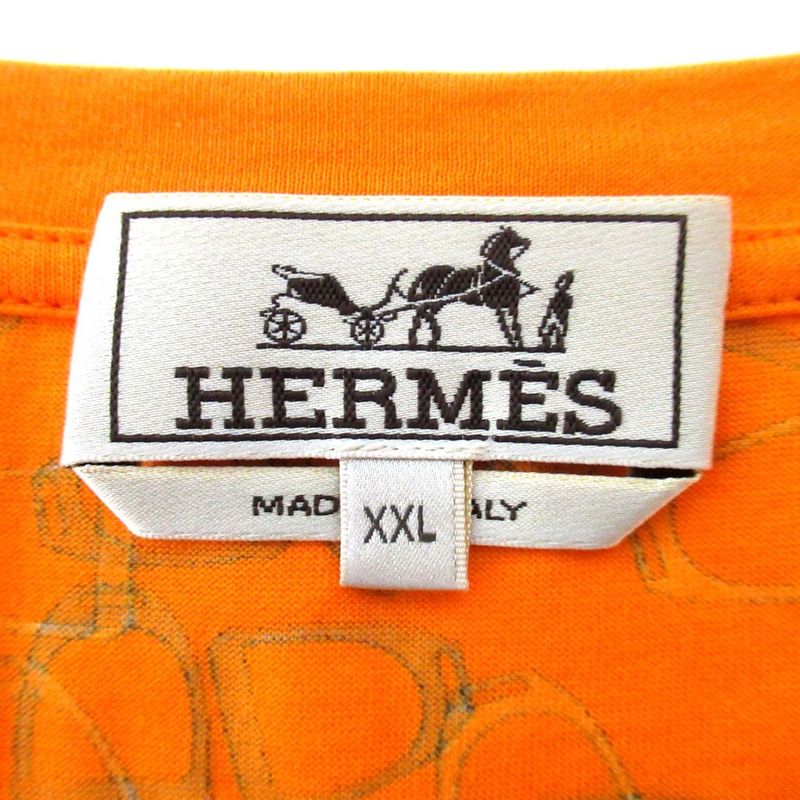 Hermes Etrier Horsebit Pattern All Over Print Short Sleeve T-Shirt XXL