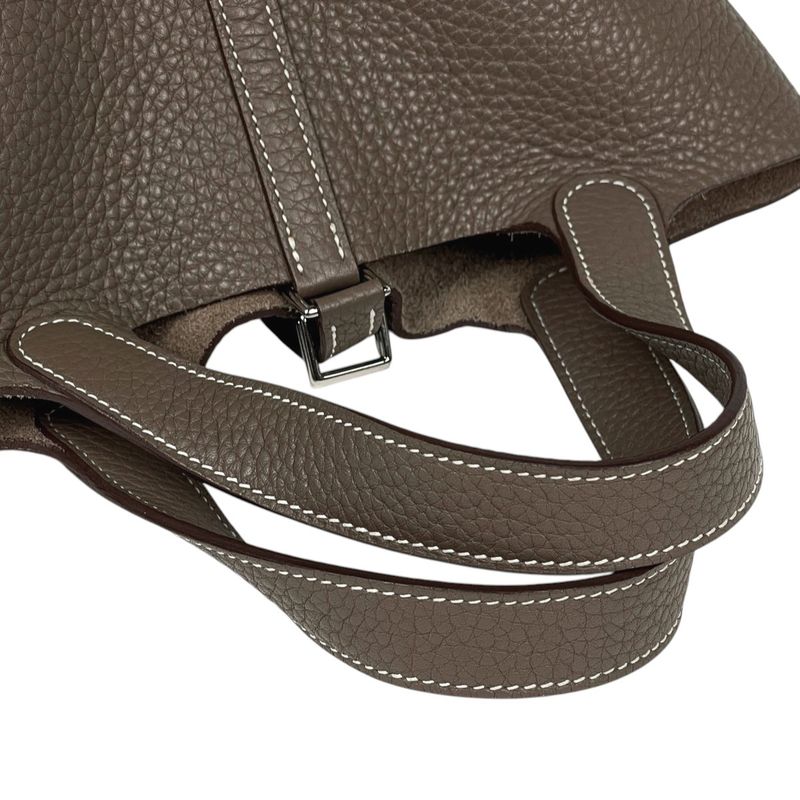 Hermes Picotin Lock PM Mini Bag Taurillon Clemence Etoupe