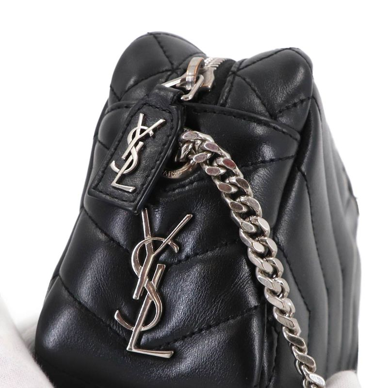 Saint Laurent Lou Bowling Mini Chain Shoulder Bag Leather Black Loulou And
