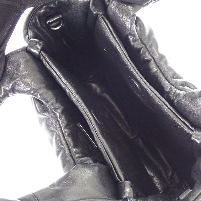 Prada Padded Mini Handbag Leather Black Silver