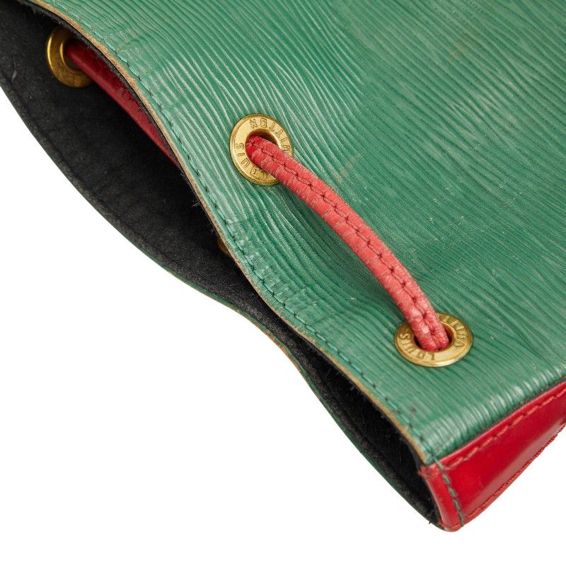 Louis Vuitton Epi Petit Noe Bicolor Green Red Leather Handbag