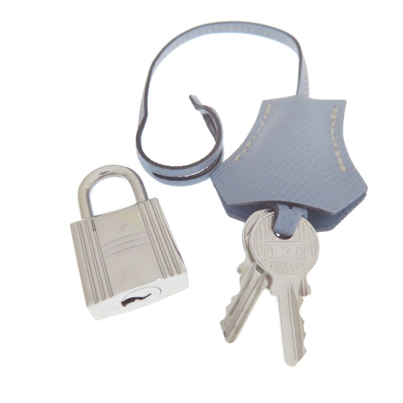Hermes Bolide 37 Silver Handbag Epsom Light Blue