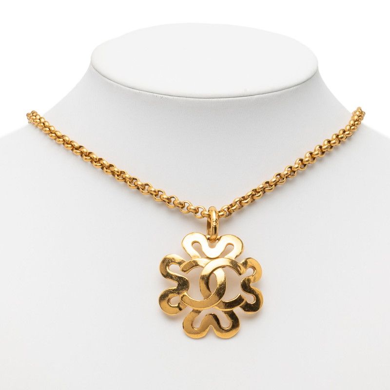 Chanel Vintage CC Logo Chain Necklace Gold Plated