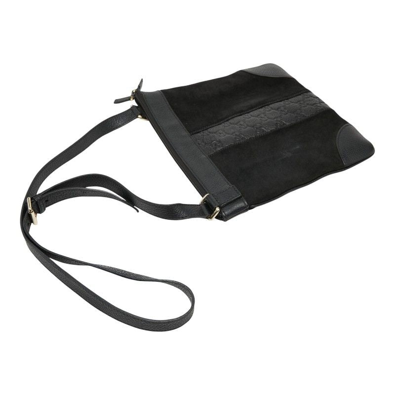 Guccissima Black Leather Suede Shoulder Bag