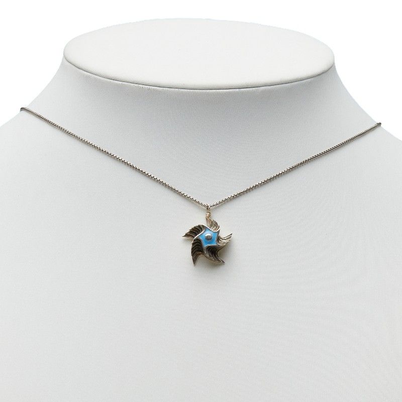 Bottega Veneta Star Silver Light Blue Enamel Silver - Light Blue