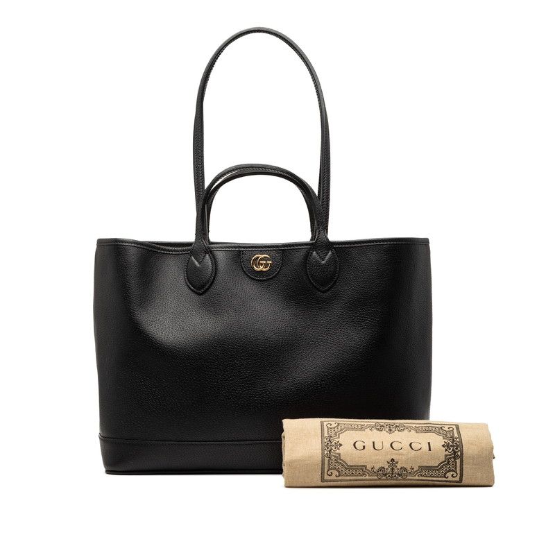 Gucci GG Marmont Double Tote Shoulder Bag Black Leather