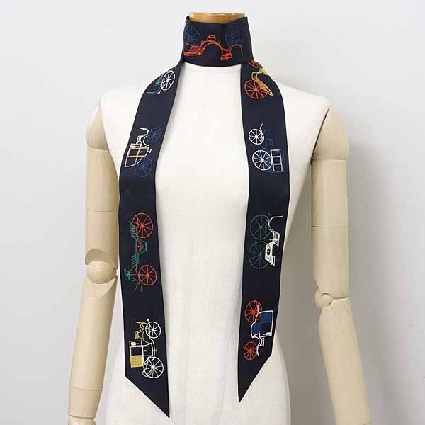 Hermes Twilly Longa to Berlinne: Scarf Silk 01 Blue Noir