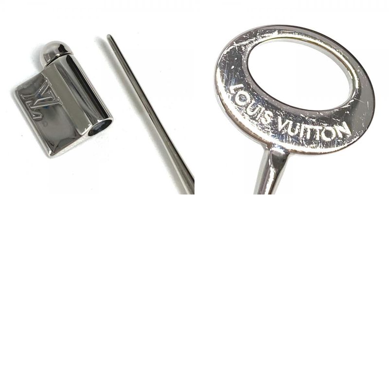 Louis Vuitton Brooch Set Travel Key Metal Silver X Brown