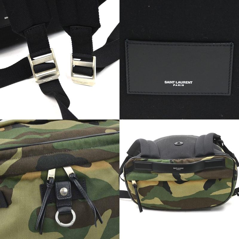 Saint Laurent Backpack Leather Canvas Ed