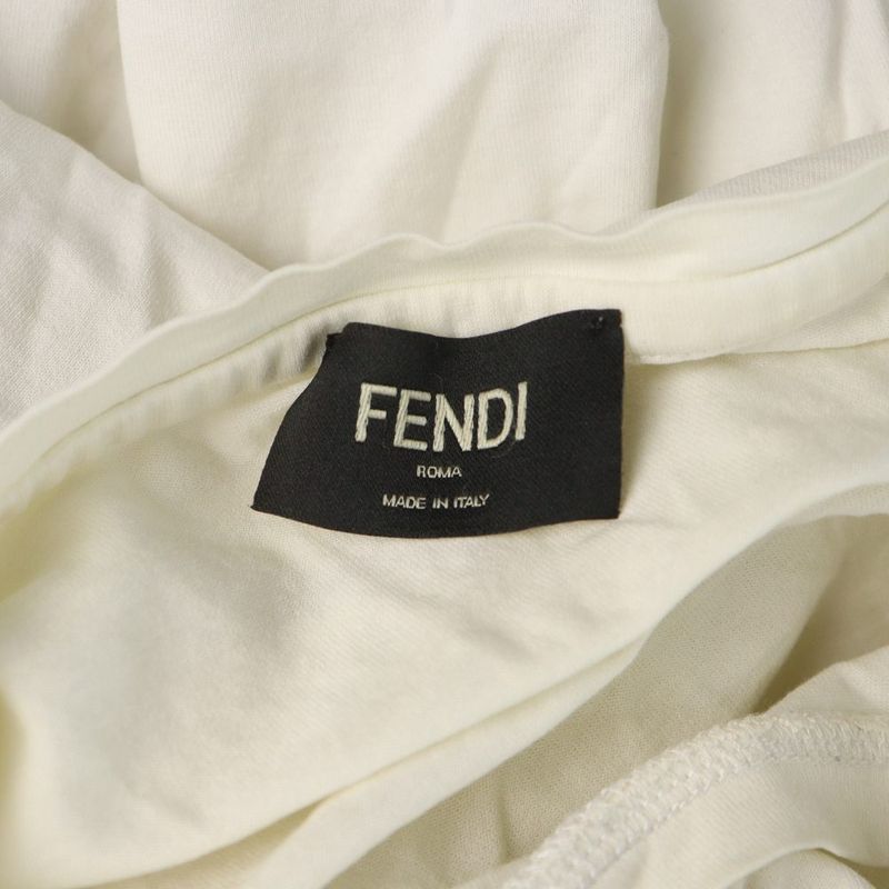 Fendi T-Shirt Short Sleeve Logo Zucca Pattern L White