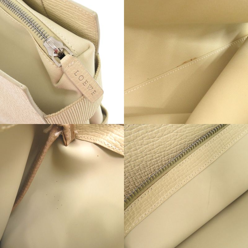 Loewe Logo Leather Ivory Tote