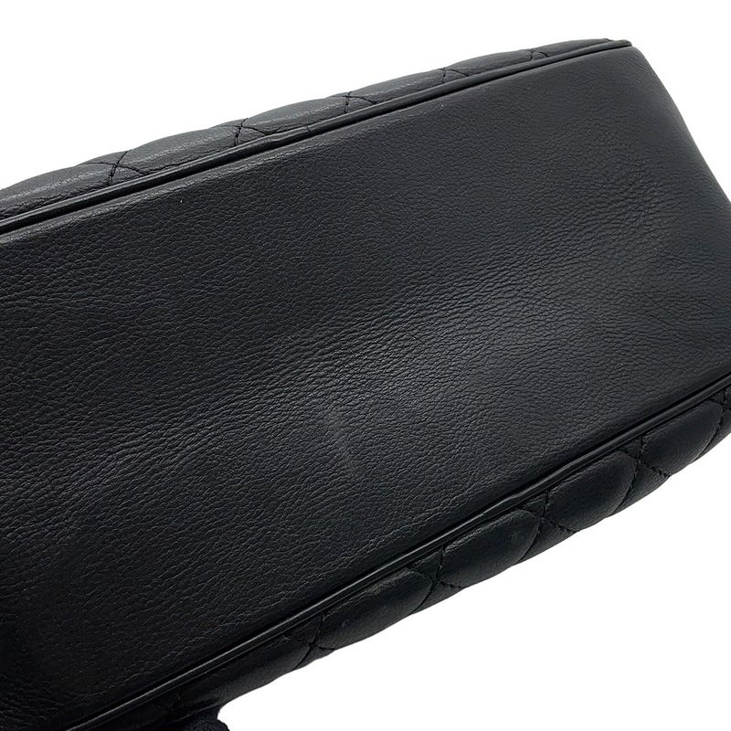 Chanel Chain Shoulder Bag Quilted CC Logo Vanity Lambskin Black 2-Way