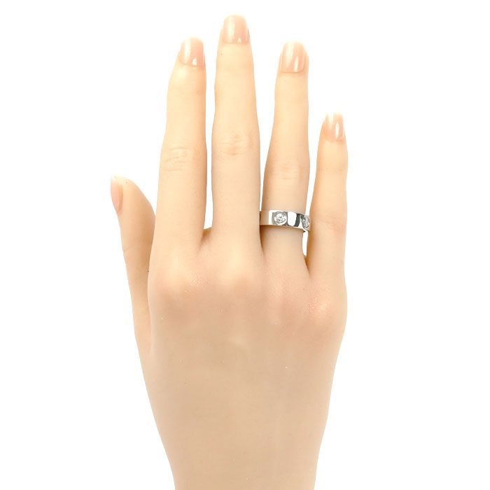 Cartier 18K White Gold Love Ring Half Diamond