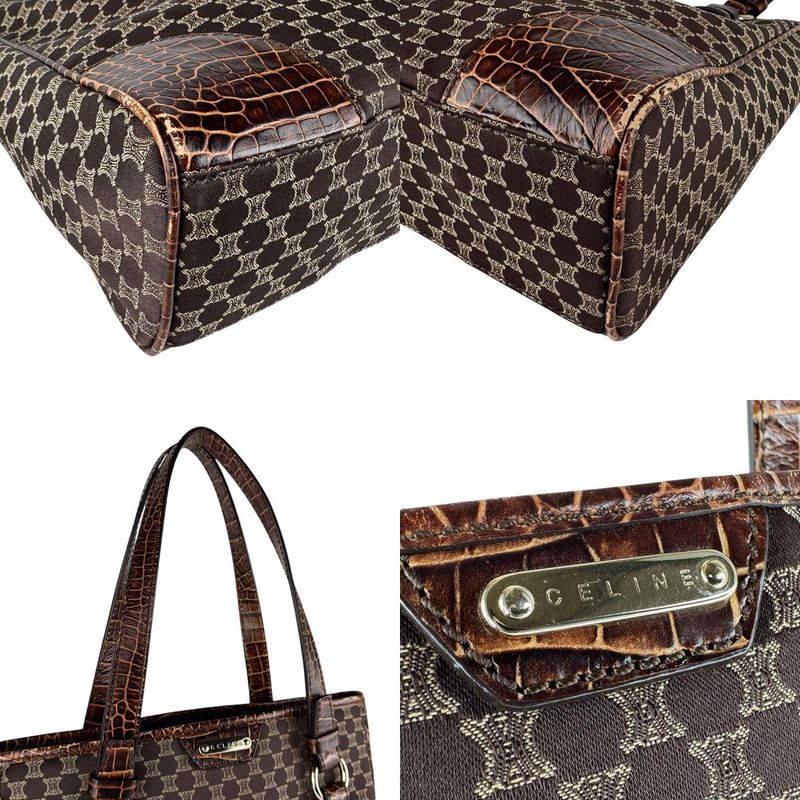 Celine Handbag Macadam Leather Canvas