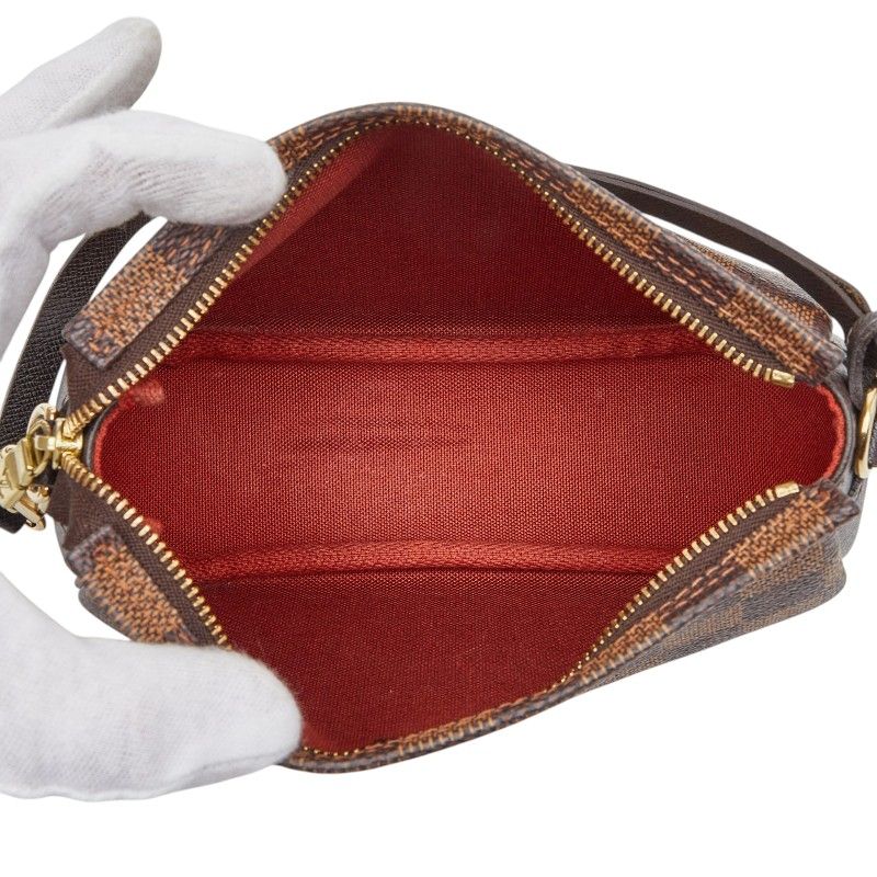 Louis Vuitton Damier Trousse Makeup Pouch Handbag Brown