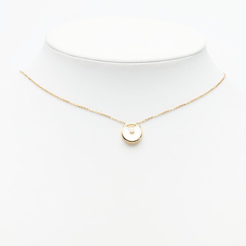 Cartier Amulet de XS 18K Yellow Gold Diamond White Shell Necklace