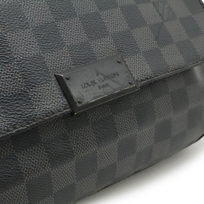 Louis Vuitton Damier Graphite District PM Shoulder Bag Black Gray