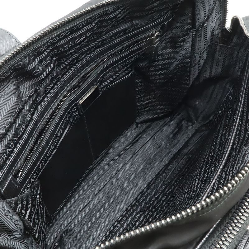 Prada Triangle Logo Business Briefcase 2-Way Shoulder Bag Nylon Nero Black