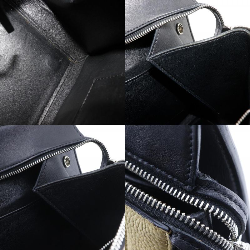 Celine Edge Bicolor Leather Black Beige Shoulder Bag