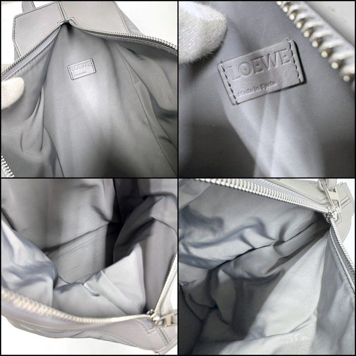 Loewe Convertible Backpack Small Nylon Calf Gray