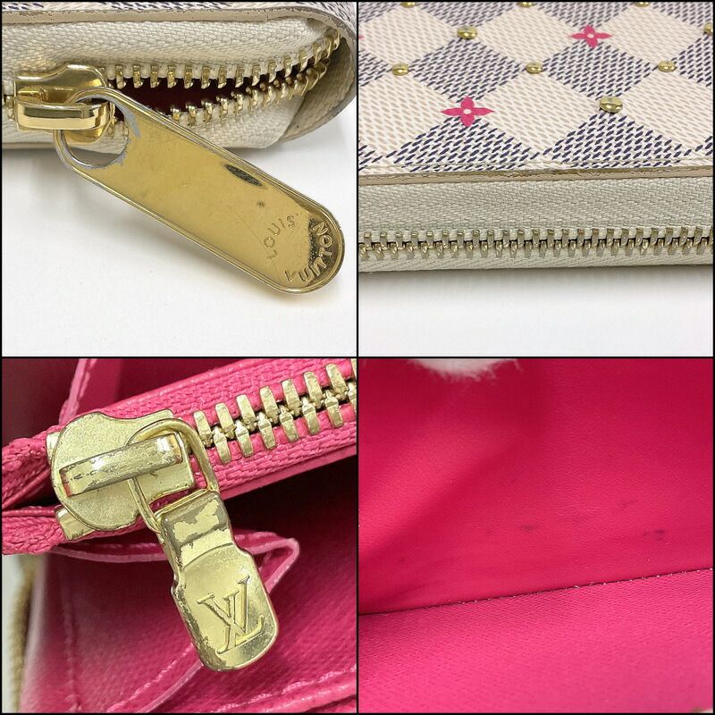 Louis Vuitton Zippy Wallet Damier Azur Studded