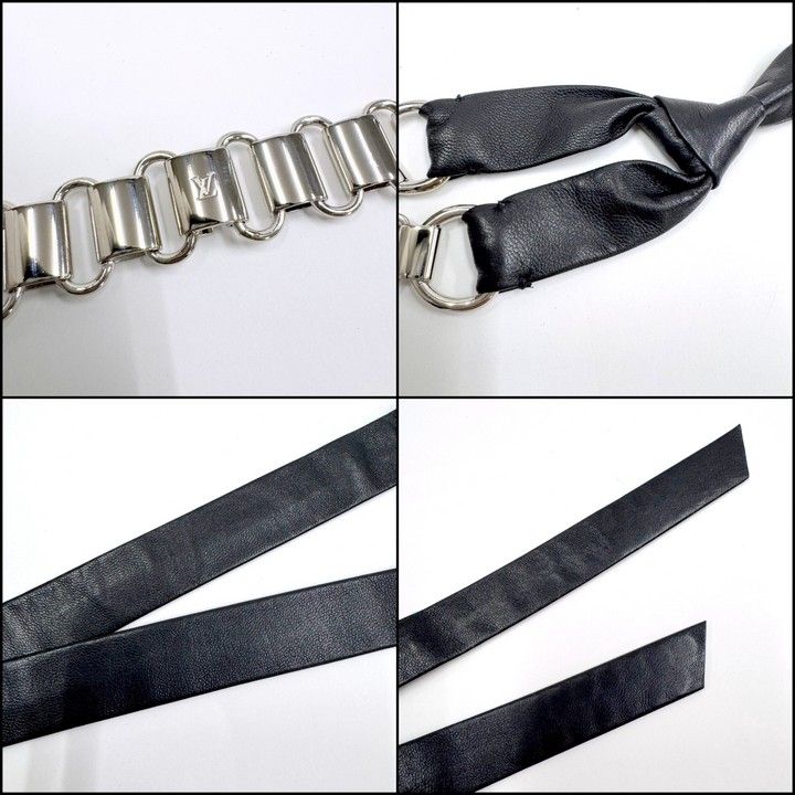 Louis Vuitton Choker Leather Black Silver