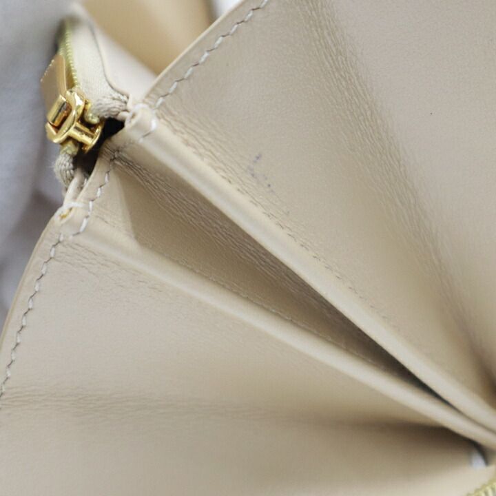 Celine Large Zip Wallet Grain Calf Beige