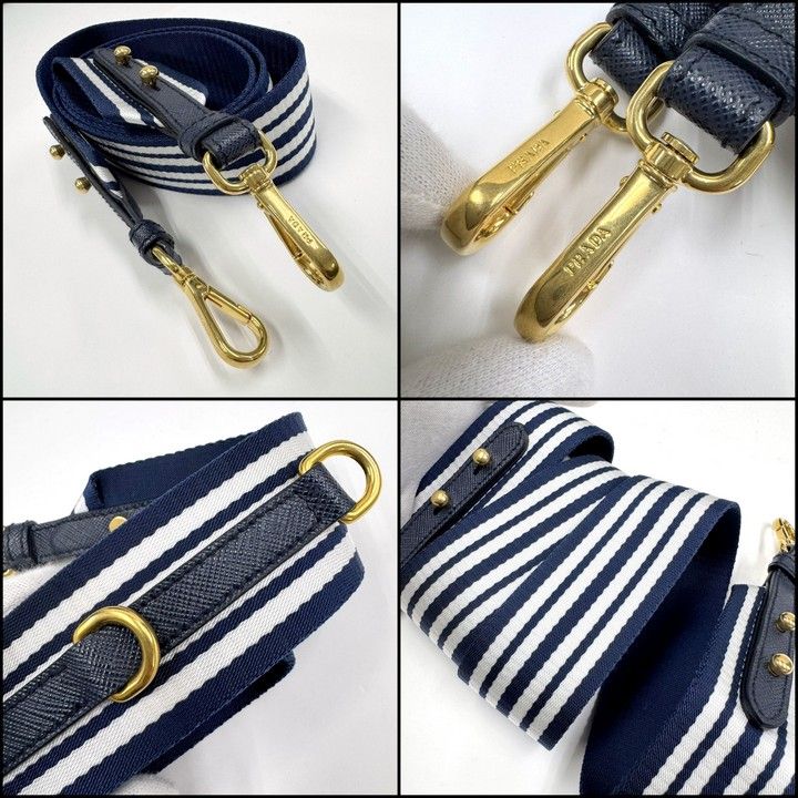 Prada Canapa Tote 2-Way Canvas Navy