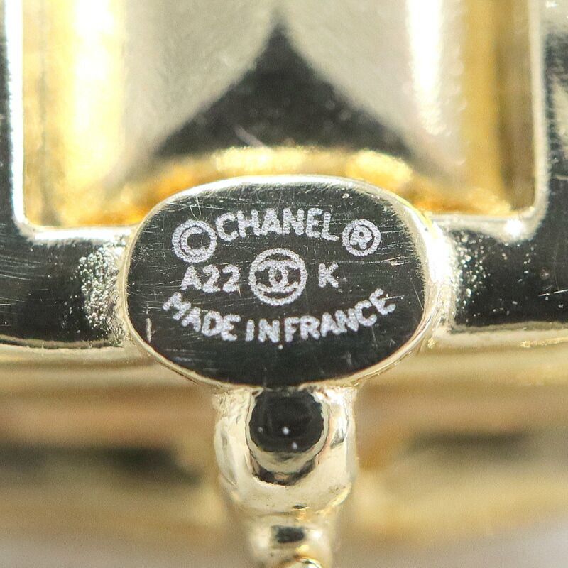 Chanel Earrings CC Logo Crystal Pink Tweed Gold