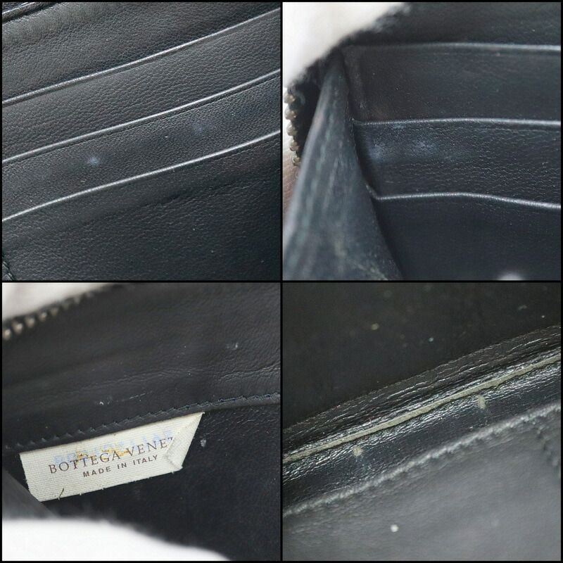 Bottega Veneta Wallet Intrecciato Black Leather