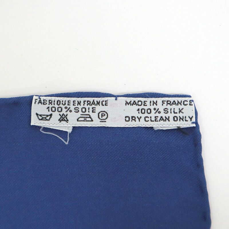 Hermes Carre 90 Horse Riding Scene Silk Blue Scarf