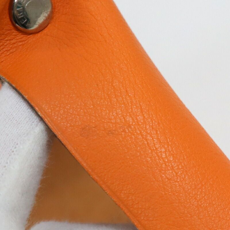 Hermes Vidoposh Midosuji Store Limited Orange Leather Shoulder Bag :orange