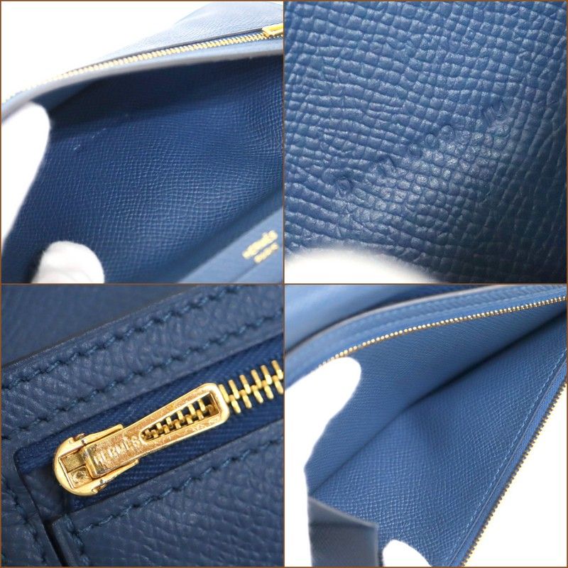 Hermes Bearn Souffle Verso Wallet Bicolor Veil Boss Folle Deep Blue Vale Bosphor