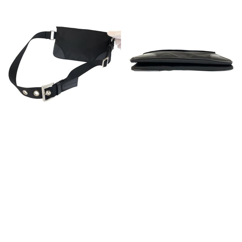 Prada Tessuto Black Nylon Leather Belt Bag