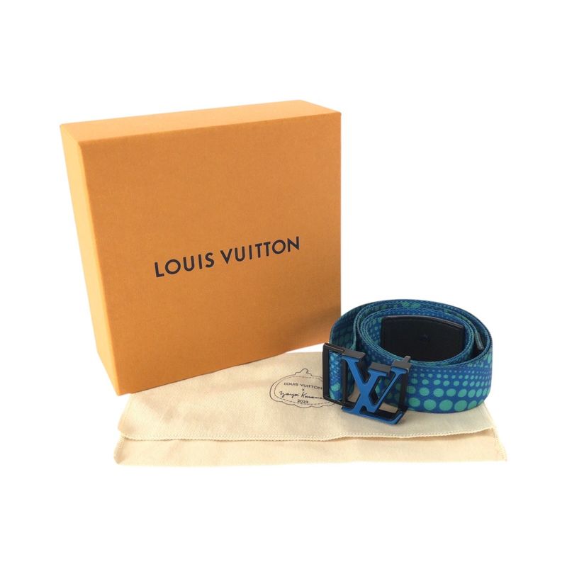 Louis Vuitton Ceinture LV Webbing Yayoi Kusama Blue Black Textile
