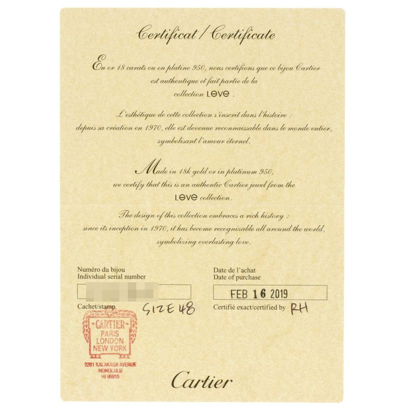 Cartier Mini Love Ring 48 18K Yellow Gold