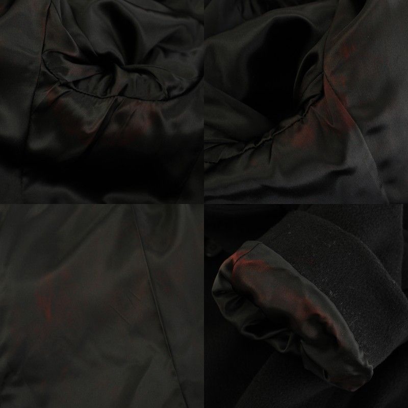 Celine Double Breasted Coat Long Cashmere 36 Black YT