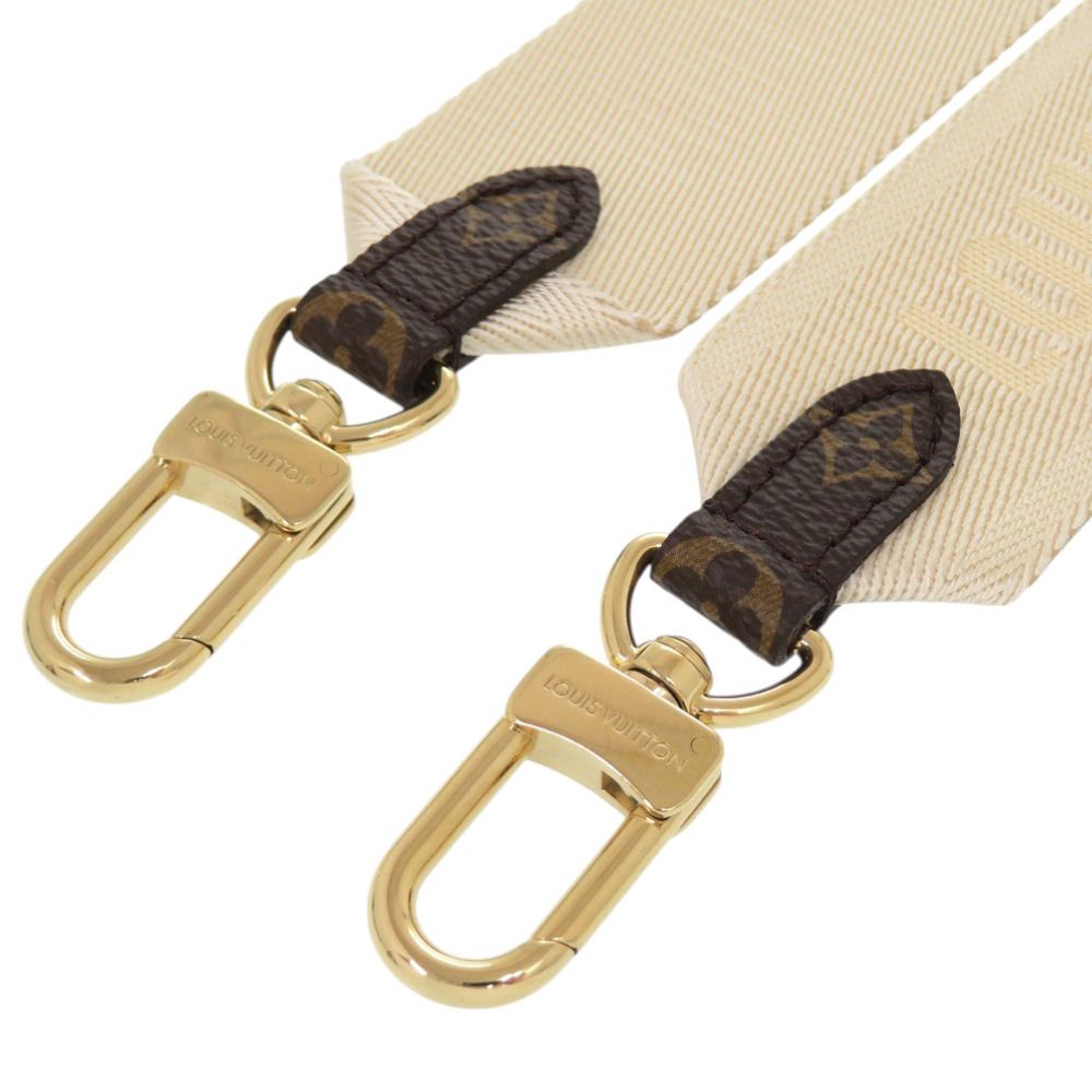 Louis Vuitton On The Go PM Shoulder Strap with Coin Case Monogram Canvas White Brown — view 9