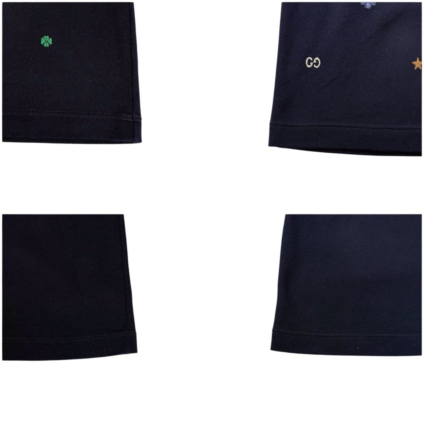 Gucci Polo Shirt Short Sleeve Embroidered All Over Pattern Bee Star — view 9