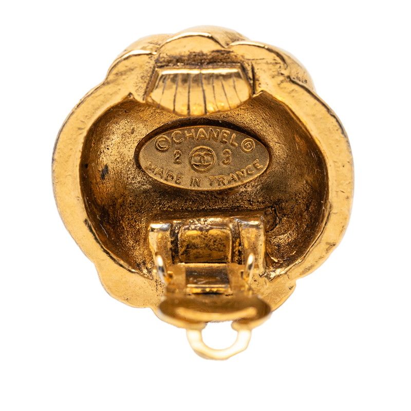 Chanel Vintage CC Logo Gold Plated Earrings — view 3