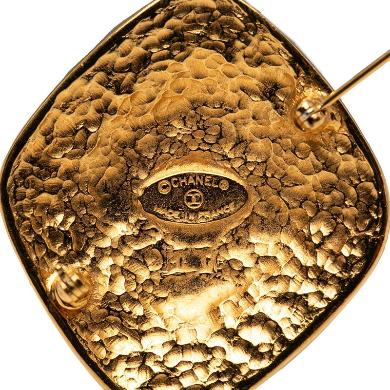 Chanel Vintage Diamond Arabesque Gold Plated Brooch — view 3