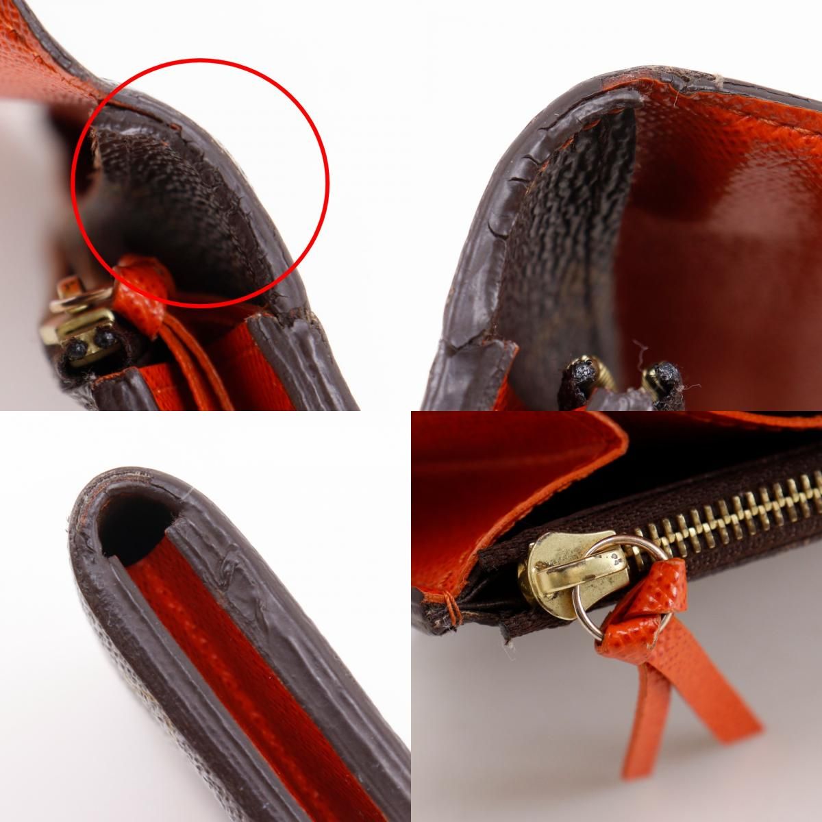 Louis Vuitton Emily Monogram Canvas Brown Orange Long — view 9