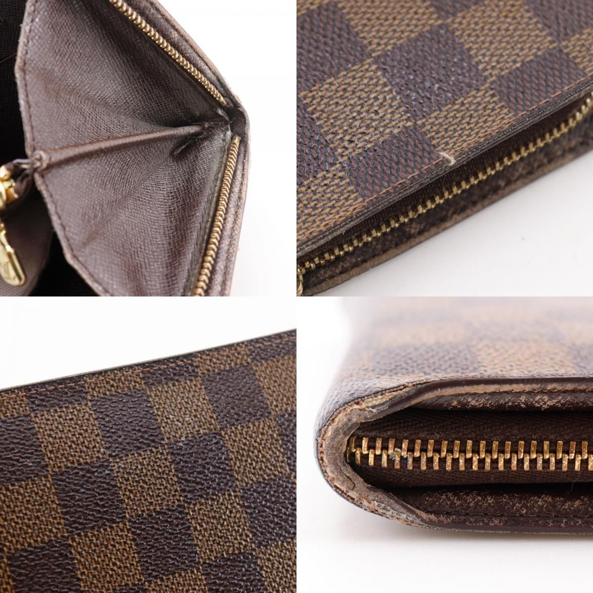 Louis Vuitton Porte Monet Zip Damier Canvas Brown Long — view 9