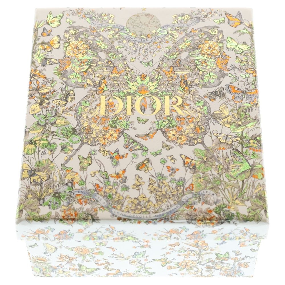 Dior Cannage Key Case Sling Bag Charm Leather Beige Gold — view 7