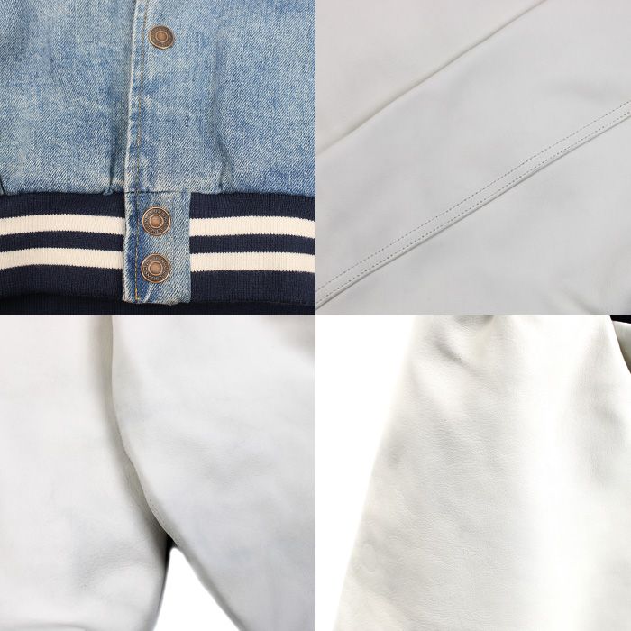Celine Varsity Jacket Denim Blue White Gray XL — view 6